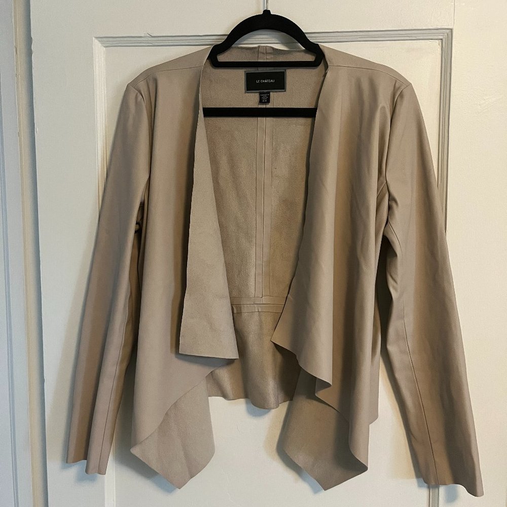 Le Chateau Waterfall Faux Leather Coat Topper